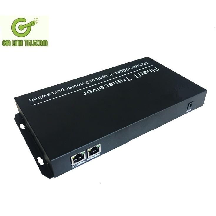 Bộ chuyển đổi quang điện 8 quang 2 LAN - Converter quang 1Gbps