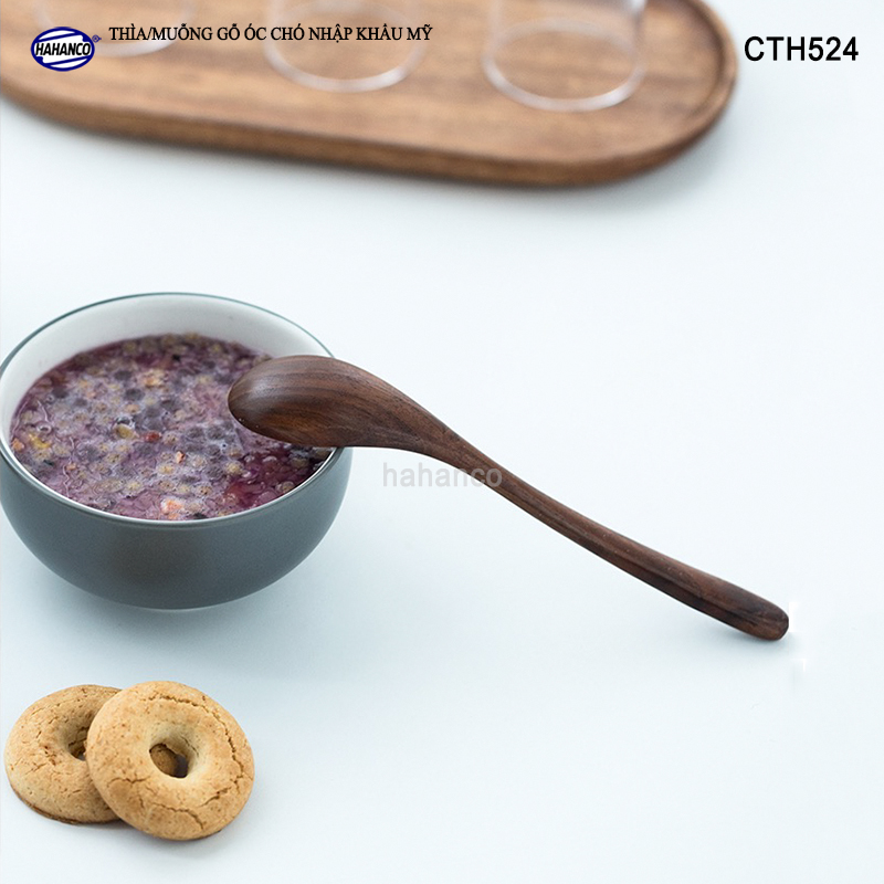 Thìa/Muỗng ăn súp gỗ Óc Chó CTH524 - Phụ kiện thìa gỗ vừa sử dụng chụp ảnh hoặc decor trang trí cho nhà hàng, món ăn