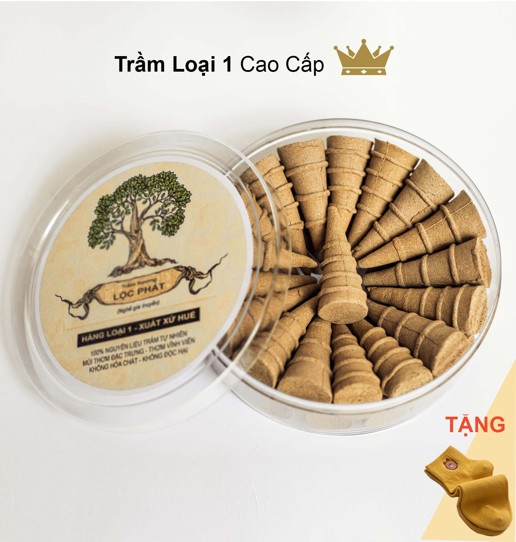 Nụ Trầm Hương Tự Nhiên, Nhang Trầm Hương Xông Nhà Của Trầm Hương Lộc Phát Cao Cấp Loại (hộp 33 viên)