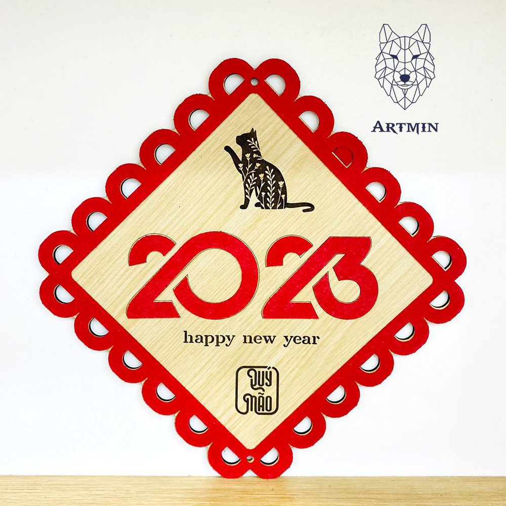 Chữ 2023 Viền Đỏ May Mắn - Trang Trí Tết - Trang Trí Nhà Cửa Siêu Chất