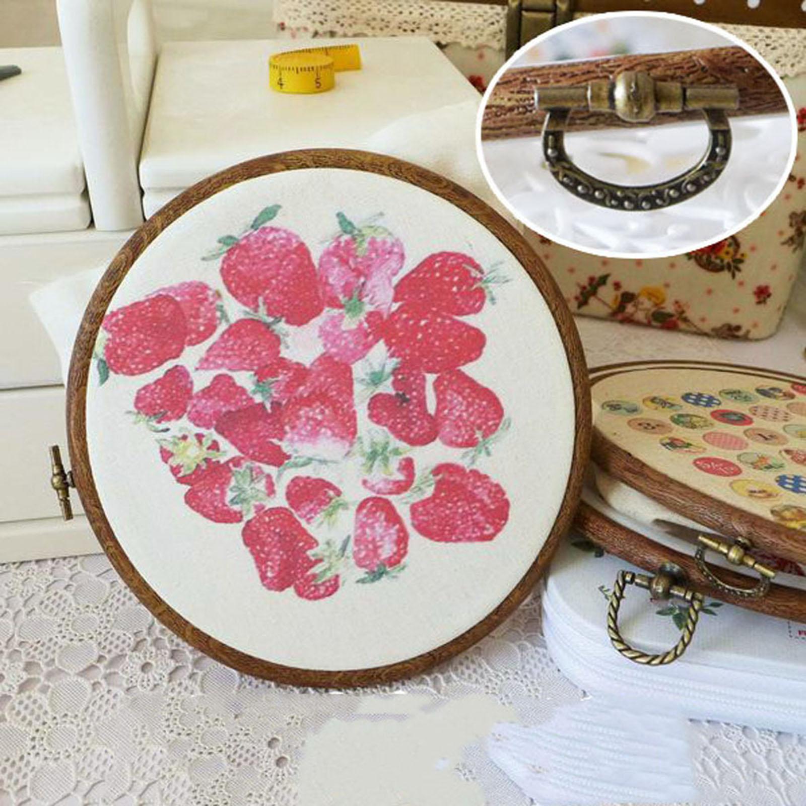 Imitated Wood Embroidery Hoop Cross Stitch Frame DIY Sewing Craft Tool
