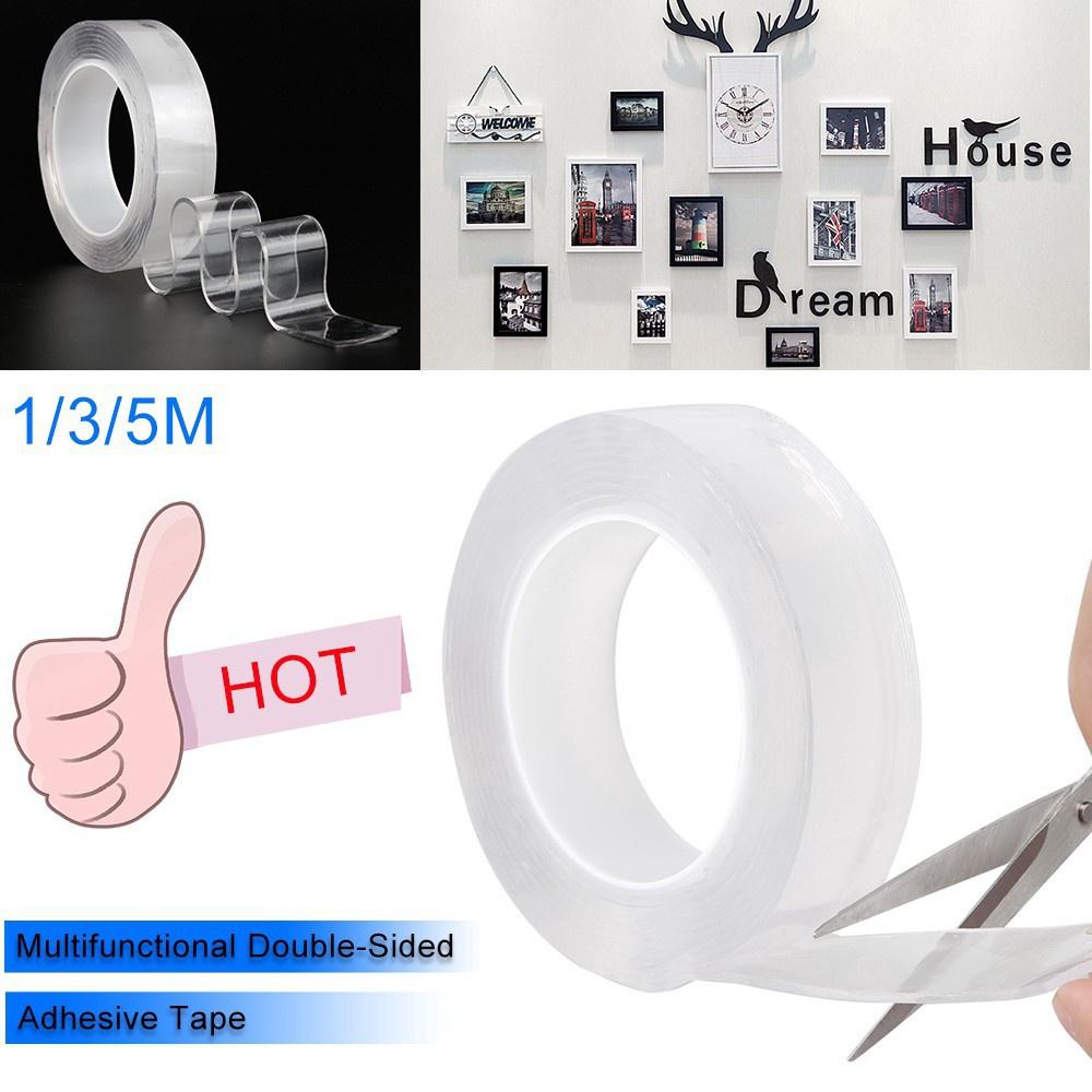 Băng dính trong suốt siêu dính tái sử dụng nhiều lần, cuộn dài 3m