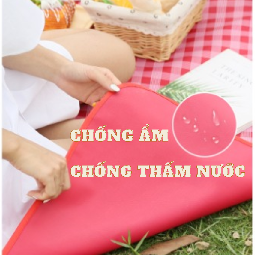 Thảm dã ngoại picnic chống ẩm đi cắm trại du lịch phượt kích thước 200 x 150 cm chất liệu vải oxford chống nước