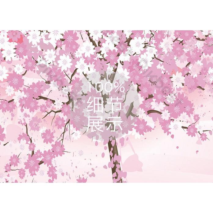 Tranh dán tường Tranh giấc mơ hoa anh đào lãng mạn, tranh dán tường 3d hiện đại MS637790