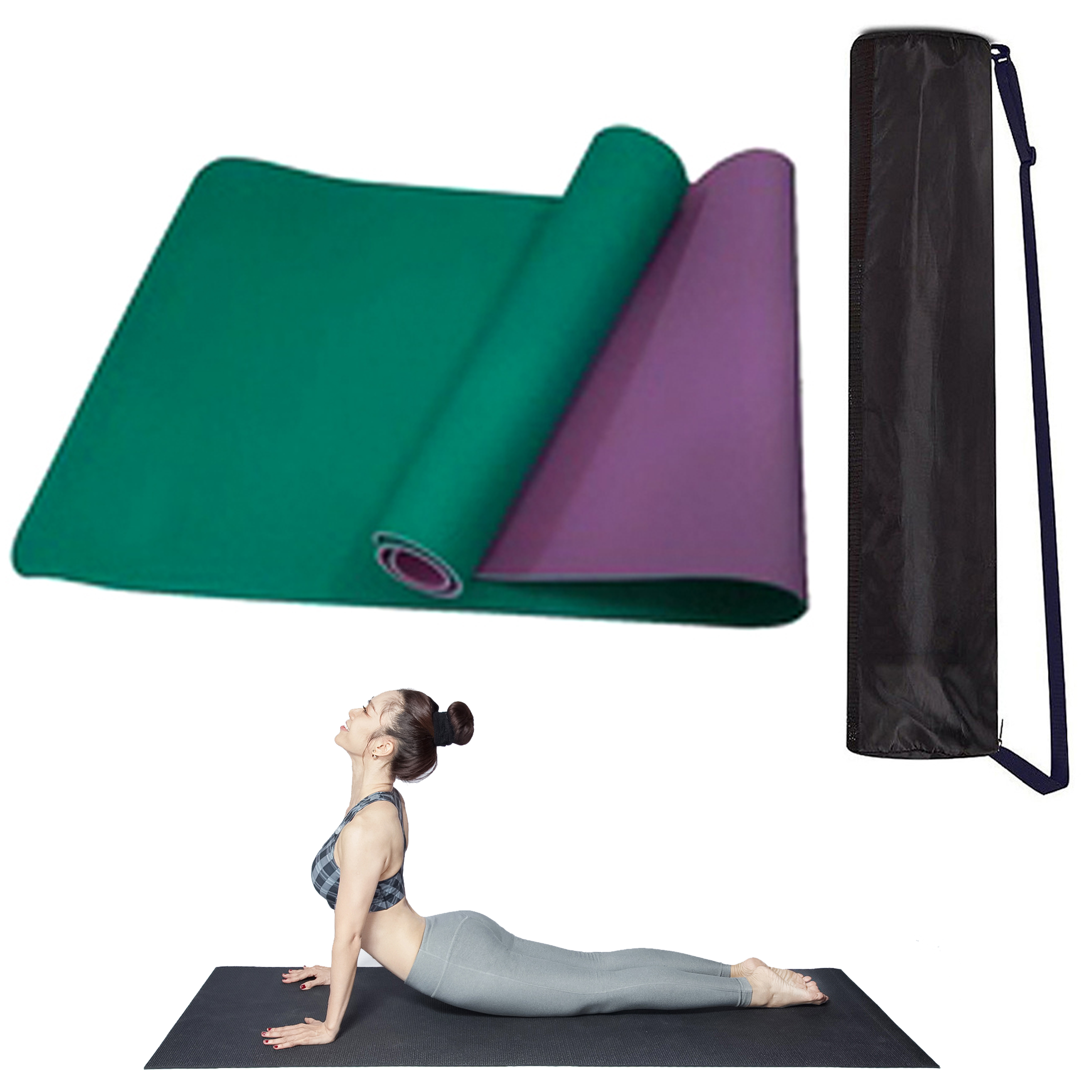 Thảm Tập Yoga Cao Cấp Ze Ra Mat 8mm 2 lớp Tặng kèm Túi Đựng Thảm