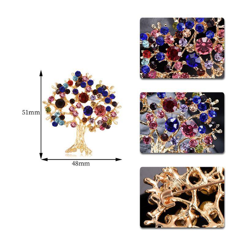 Huy hiệu cài áo hình cây đính đá thời trang