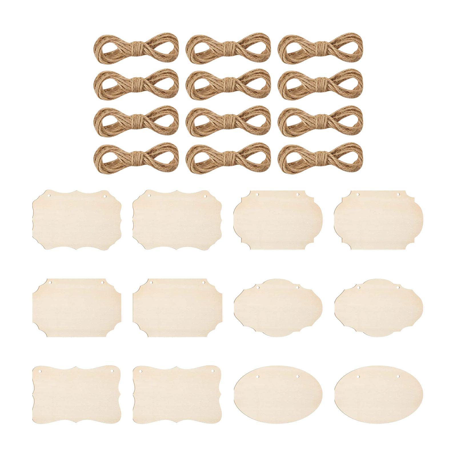 12 Pieces Unfinished Hanging DIY Blank Wooden Plaque for Bar Party