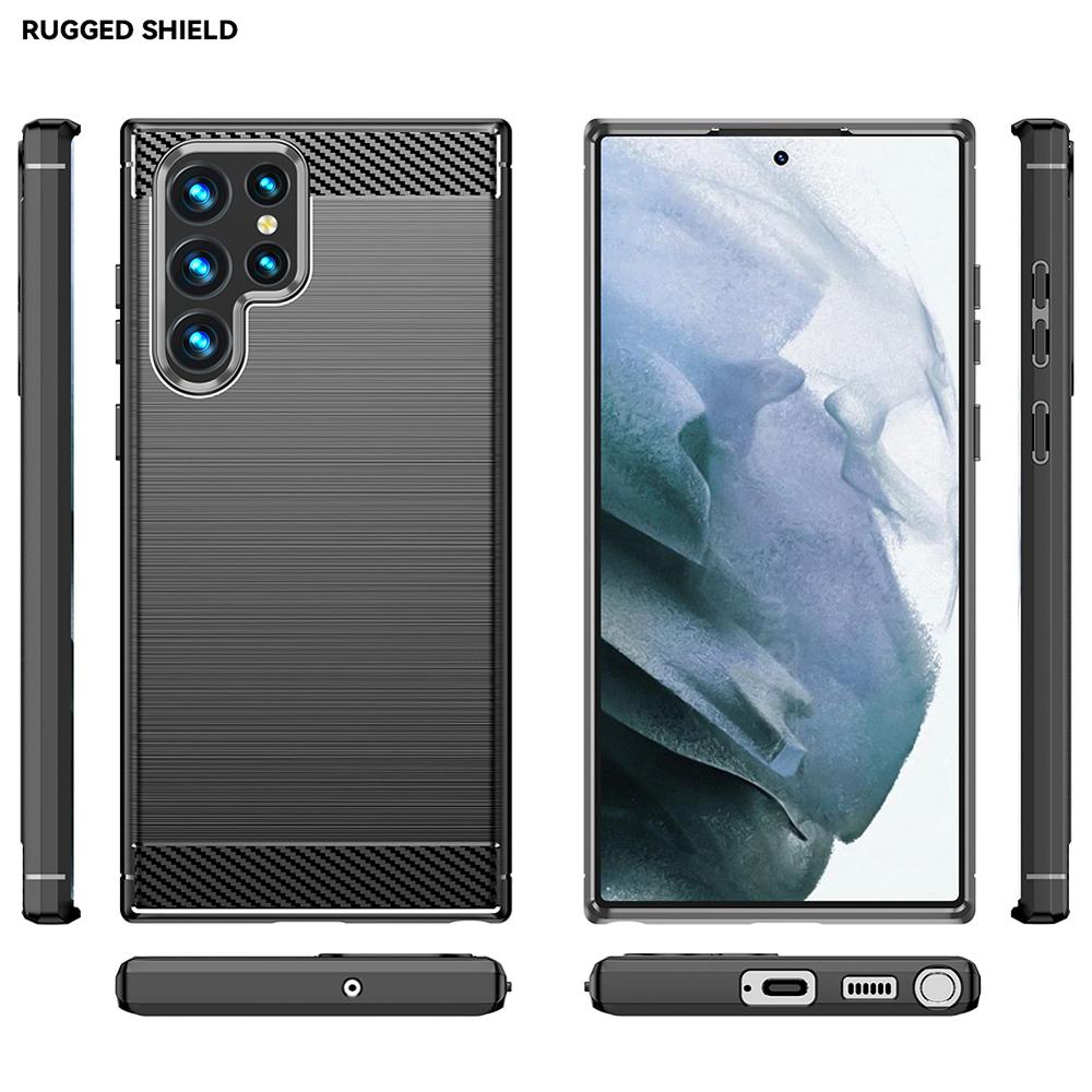 Ốp lưng cho Samsung S23 Ultra 5G silicone mềm Carbone phay xước chống sốc chống vân tay