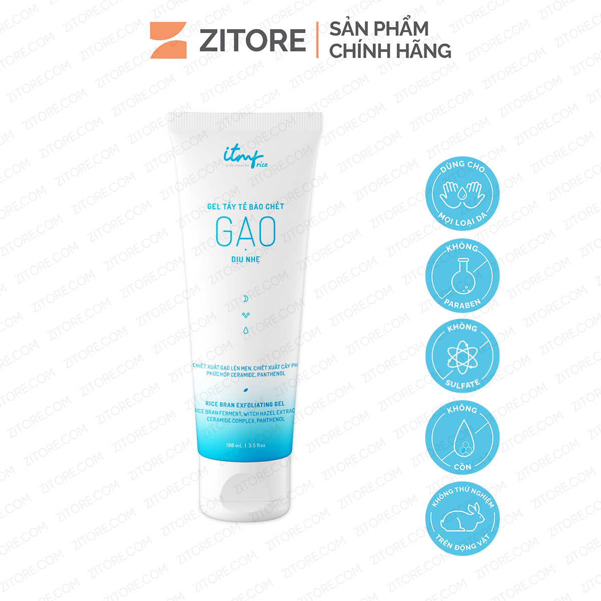 Gel Tẩy Tế Bào Chết Gạo ITMF Dịu Nhẹ 100mL - Sản Phẩm Chính Hãng Từ Zitore