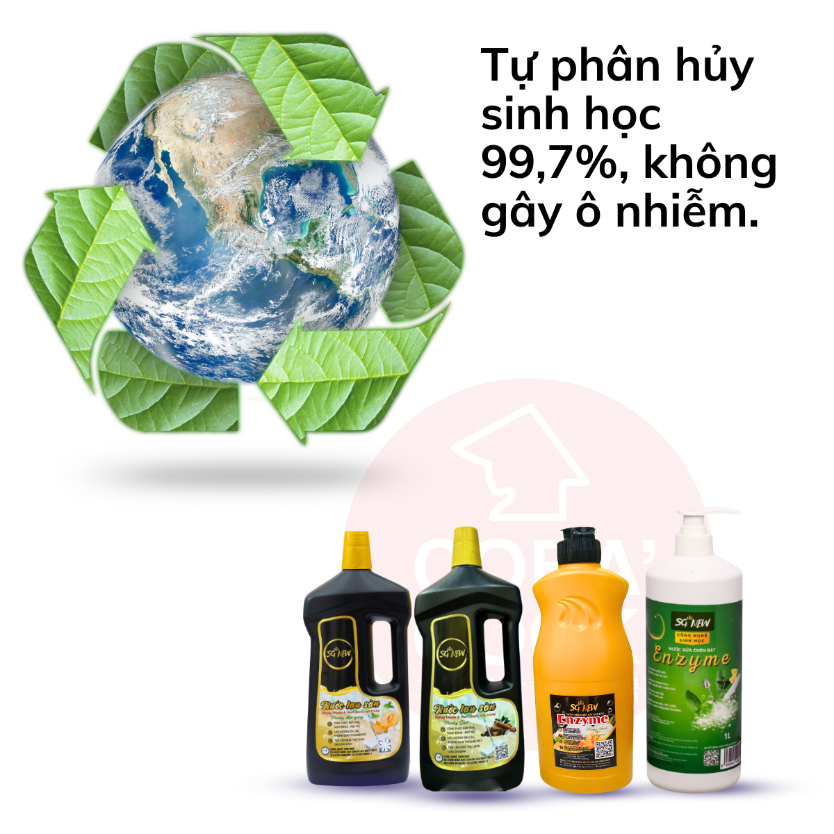 Nước rửa chén - nước lau sàn công nghệ sinh học SGNew (Dung tích 400ml - 1L) - Hàng chính hãng