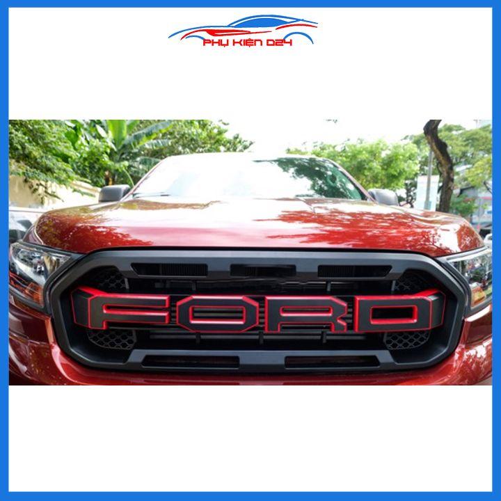 Mặt ca lăng, calang Ranger XLS, XLT 2018-2019-2020 chữ đỏ 3D trang trí làm đẹp xe