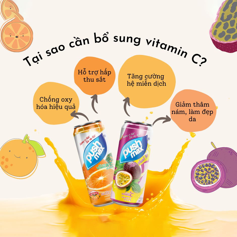 Lốc 6 Chai Nước Trái Cây Pushmax Chanh Leo