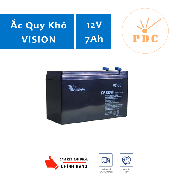 Ắc quy Vision CP1270 12V 7Ah - (PDC-TECH)