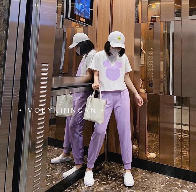 Bộ mặc nhà áo mickey quần dài cho nữ