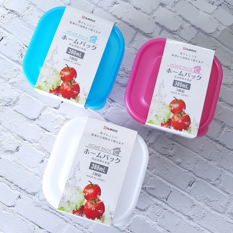 Combo hộp nhựa 380ml màu xanh nội địa Nhật Bản
