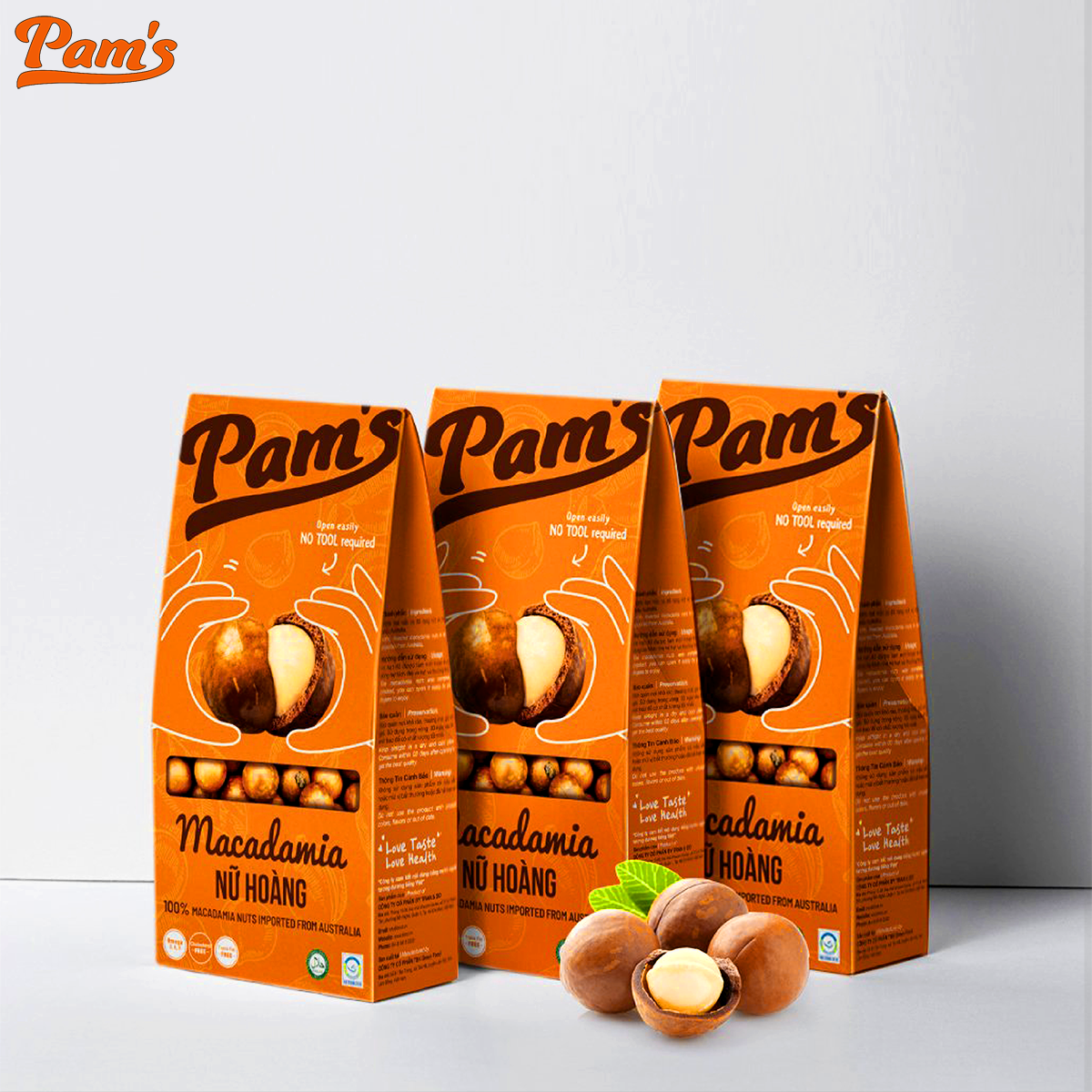 COMBO 2 Maccadamia Nữ Hoàng Nhập Khẩu Úc Pam's - Tách Tay, Sấy Chín Thơm Ngon