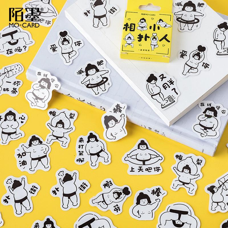 Hộp 45 Nhãn dán sticker Sumo trang trí sổ tay bullet journal M071