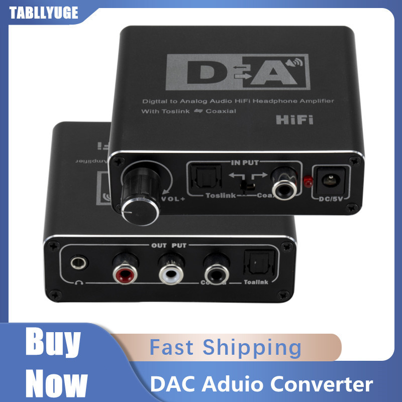 Hifi DAC Digital To Analog Audio Converter RCA 3.5mm Headphone Amplifier Toslink Optical Coaxial Output Portable DAC