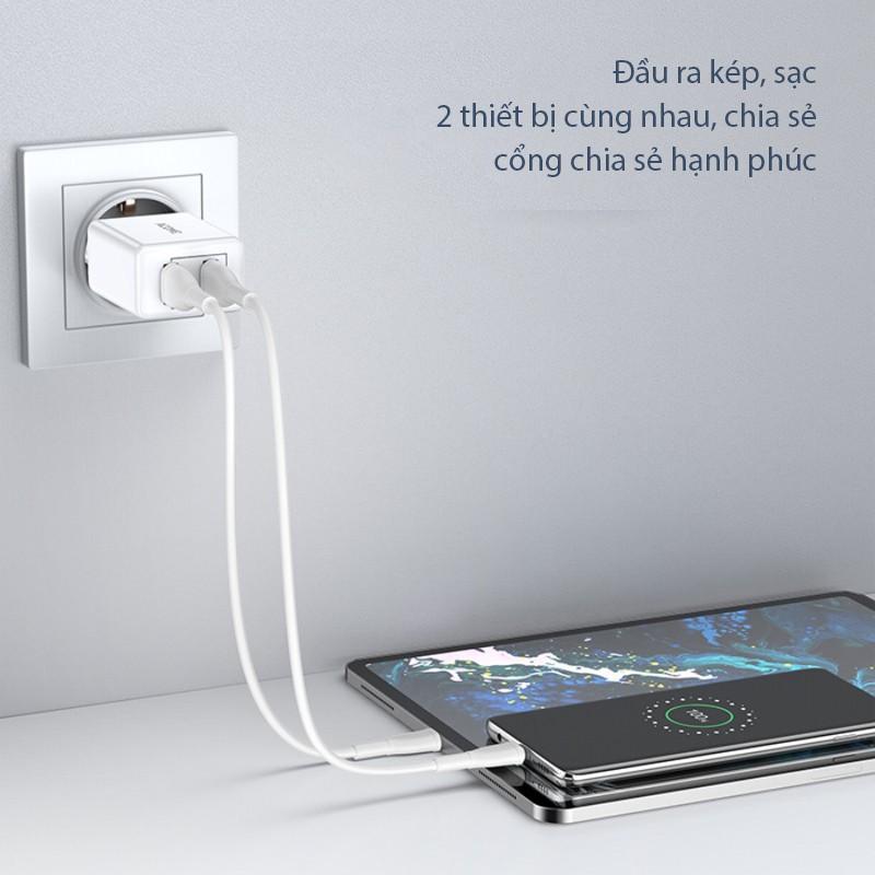 Củ / Cốc Sạc Nhanh ACOME 2 Cổng USB 2.4A - Hàng Chính Hãng