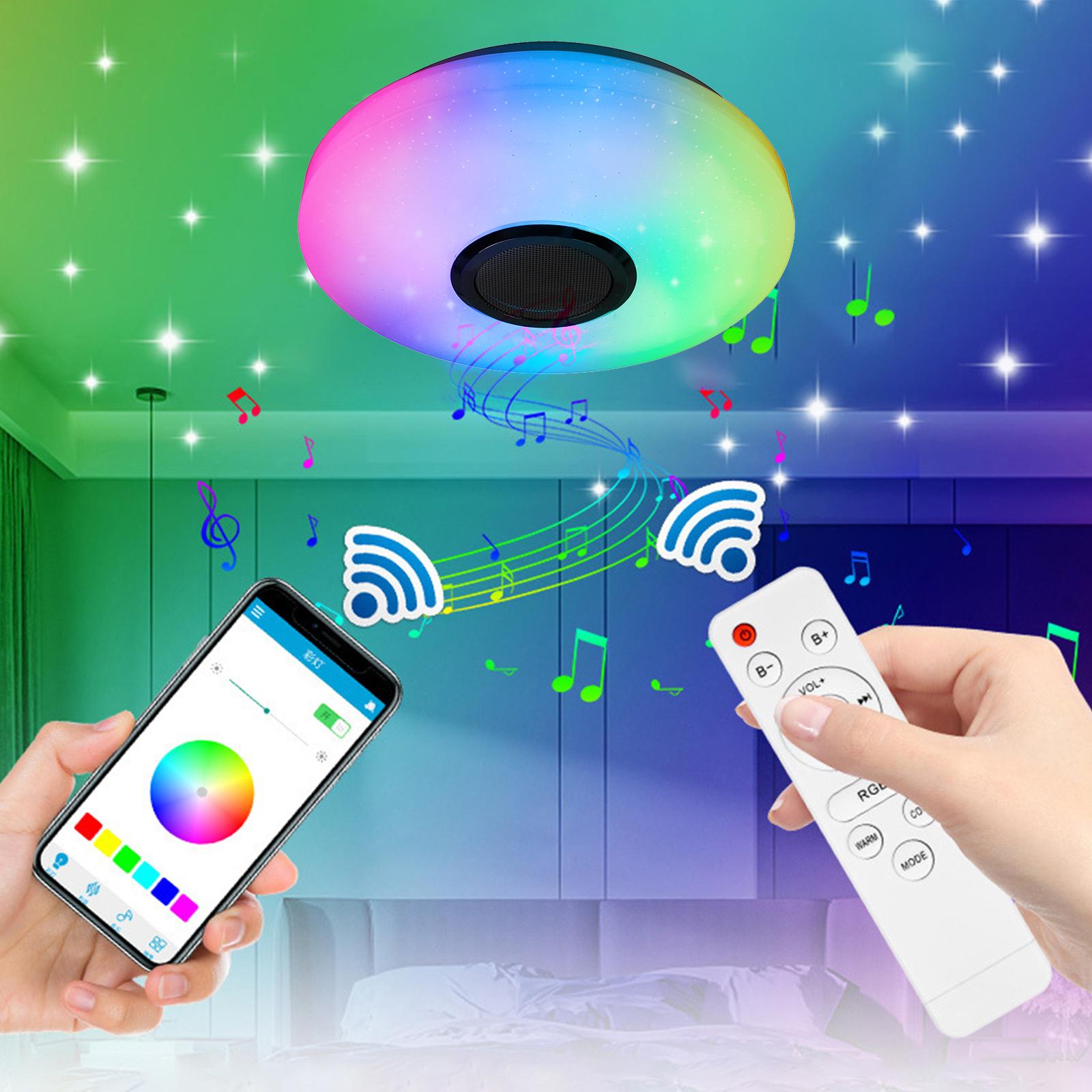 Đèn Trần Âm Nhạc Led Rgb Với Điều Khiển Ứng Dụng Loa Bt Điều Khiển Từ Xa