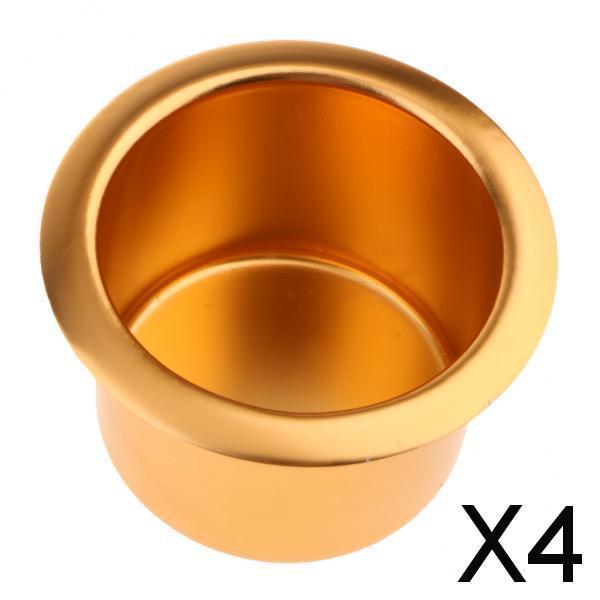 4x Aluminum Alloy Cup Holder for Marine Boat Car Truck Camper RV Gold