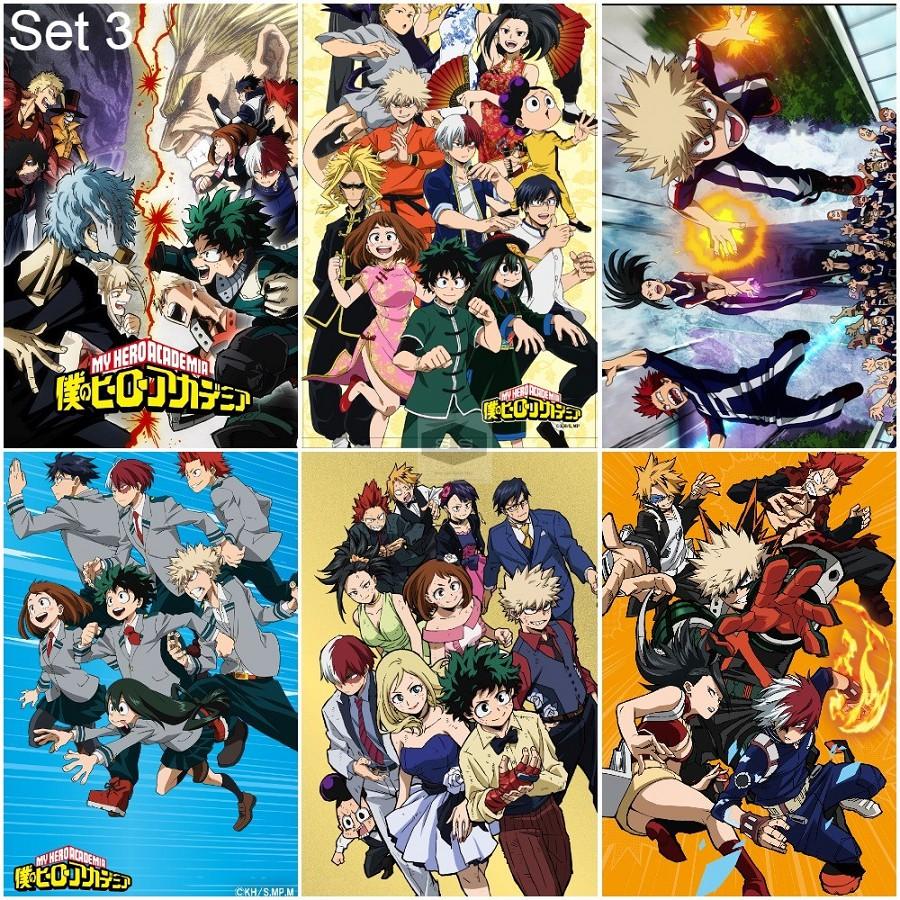 Bộ 6 Áp phích - Poster Anime Boku No Hero Academia - Học Viện Anh Hùng (bóc dán) - A3,A4,A5