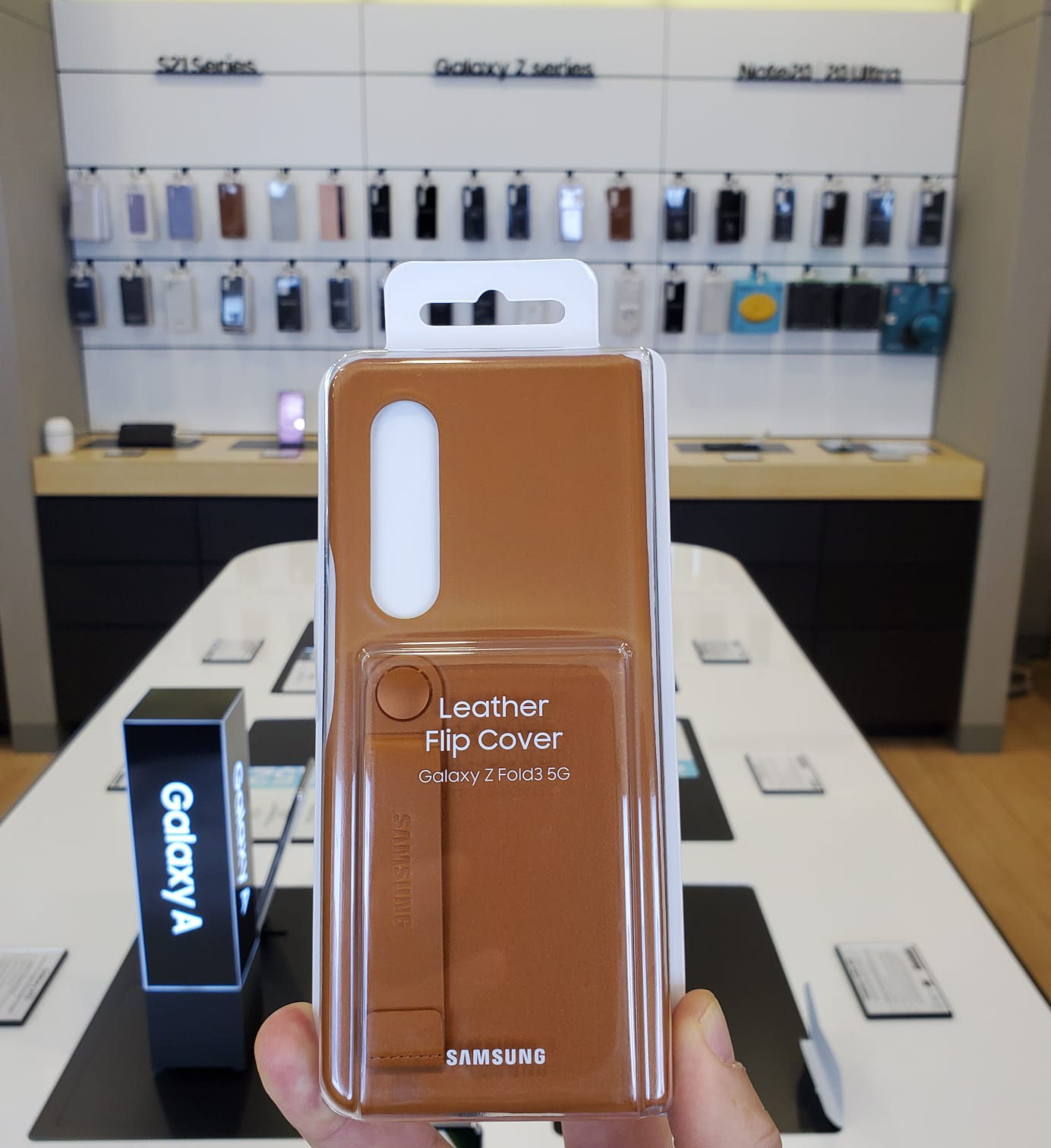 Bao da Samsung Z Fold 3 5G - Leather Flip Cover - Hàng chính hãng