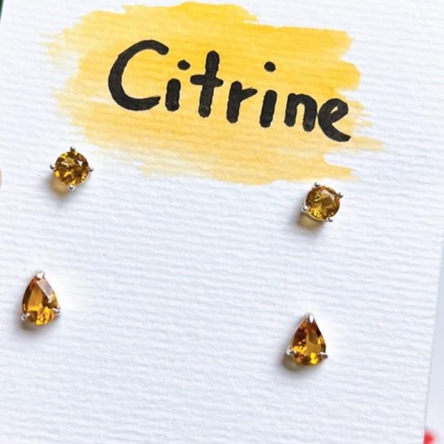 Bông Tai Citrine Giọt Nước 7mm BTCGN722A Patronus