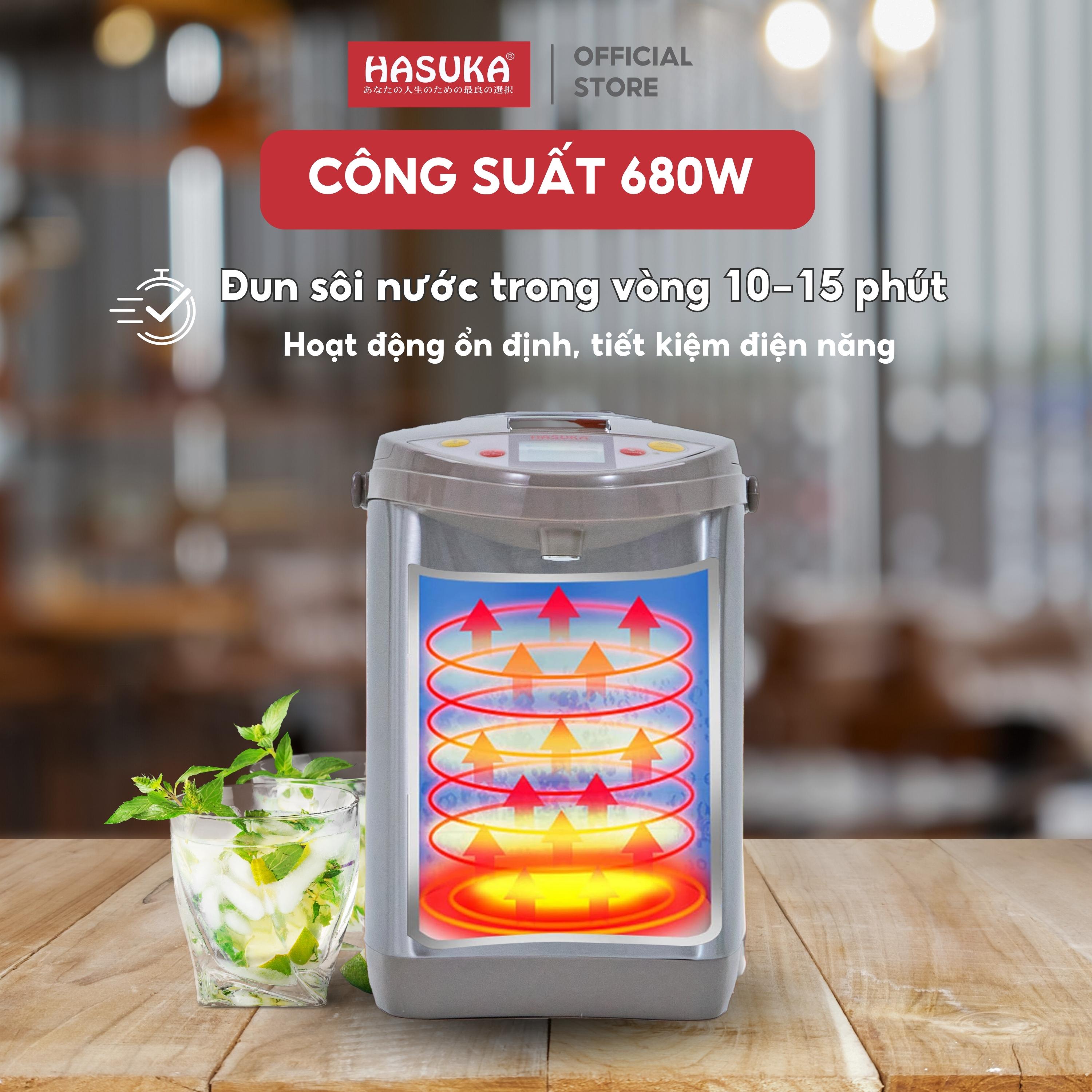 Bình thủy điện HASUKA HSK-5399 công suất 680W, thể tích 3.5L, thiết kế mới sang trọng hiện đại - HÀNG CHÍNH HÃNG