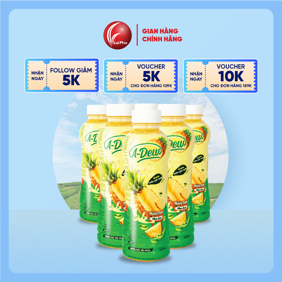 Nước Thơm Nha Đam A Dew Chai 450ml - Lốc 6 Chai