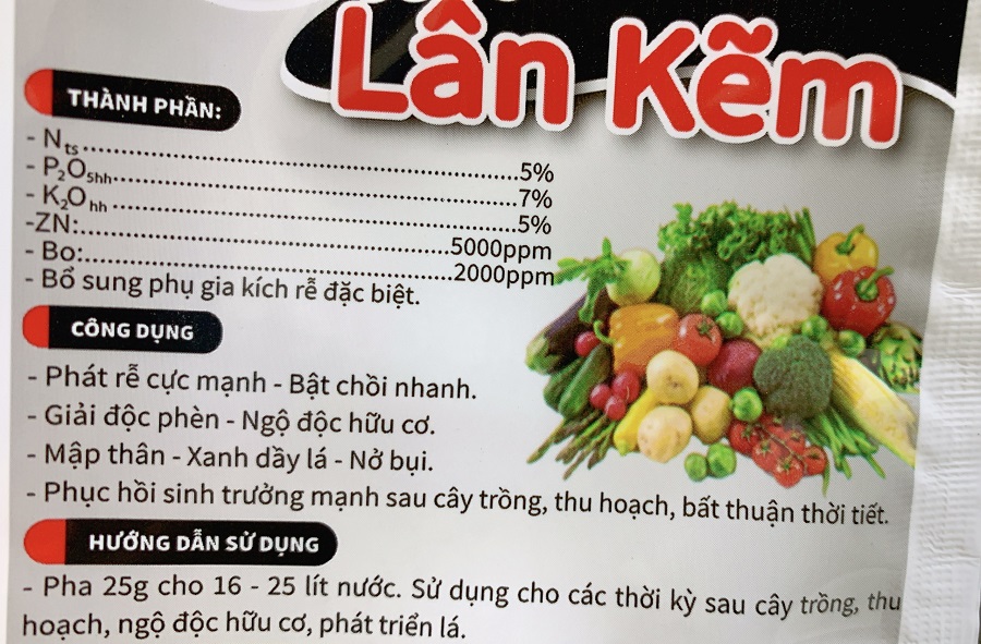 Phân Bón Siêu Lân Kẽm, Kích Ra Rễ Cực Mạnh Dùng Cho Rau Màu, Hoa Cây Cảnh, Cây Ăn Trái - Gói 25Gr