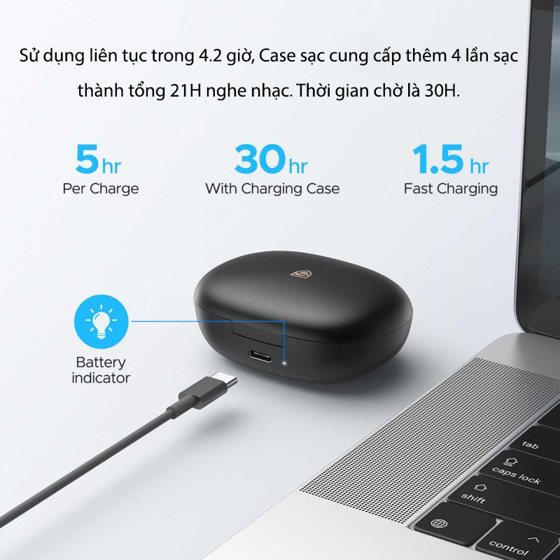 Tai Nghe Bluetooth Earbuds SoundPeats Mac 2  Trang bị Micro kép ở mỗi bên tai để hỗ trợ đàm thoại tốt nhất - Hàng Chính Hãng