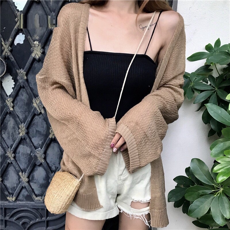 Áo khoác nữ cardigan len mỏng quảng châu hot