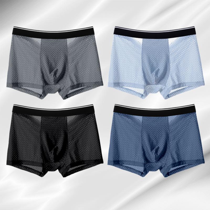 4 Cái/lốc Băng Mới Lưới Thoải Mái Nam Sexy Quần Lót Người Bộ Quần Short Võ Sĩ Quần Lót Quần Lót Nam