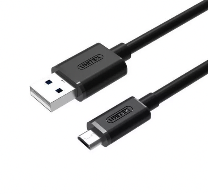 Cáp chuyển USB sang Micro Unitek (3 sợi) dài 0,3m (Y-C 4008BK)  HÀNG CHÍNH HÃNG