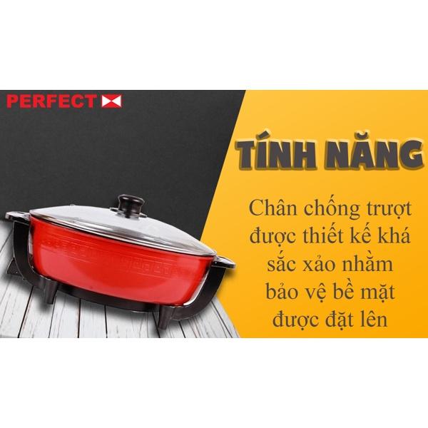 Nồi Lẩu Điện 2 Ngăn Perfect Chống Dính Cao Cấp, Đa Dụng Chức Năng- hàng chính hãng