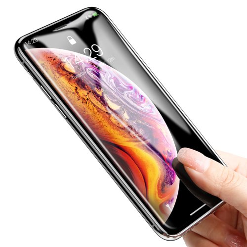 Kính chống vân tay cho iPhone XS Max Baseus Rigid-edge Anti-Fingerprints (Anti-blue light) - Hàng chính hãng