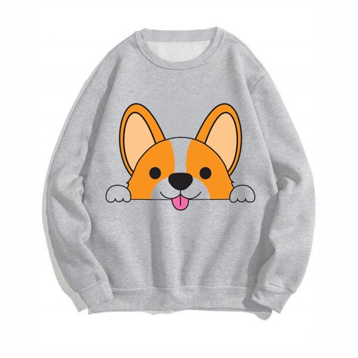 ÁO SWEATER IN CÚN SHIBA SIÊU CUTE