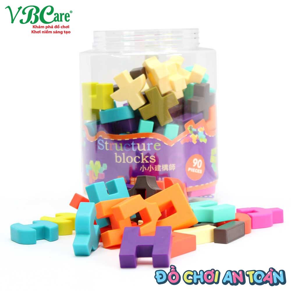Đồ chơi xếp khối bột lúa mạch dạng khối vuông