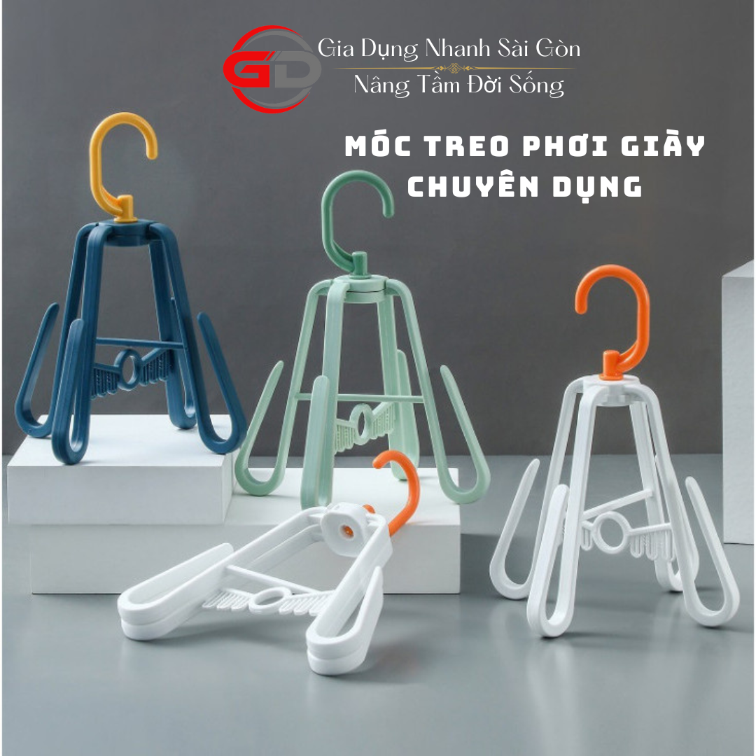 Móc treo phơi giày 4 chấu tiện dụng giúp giày ráo nước nhanh chóng