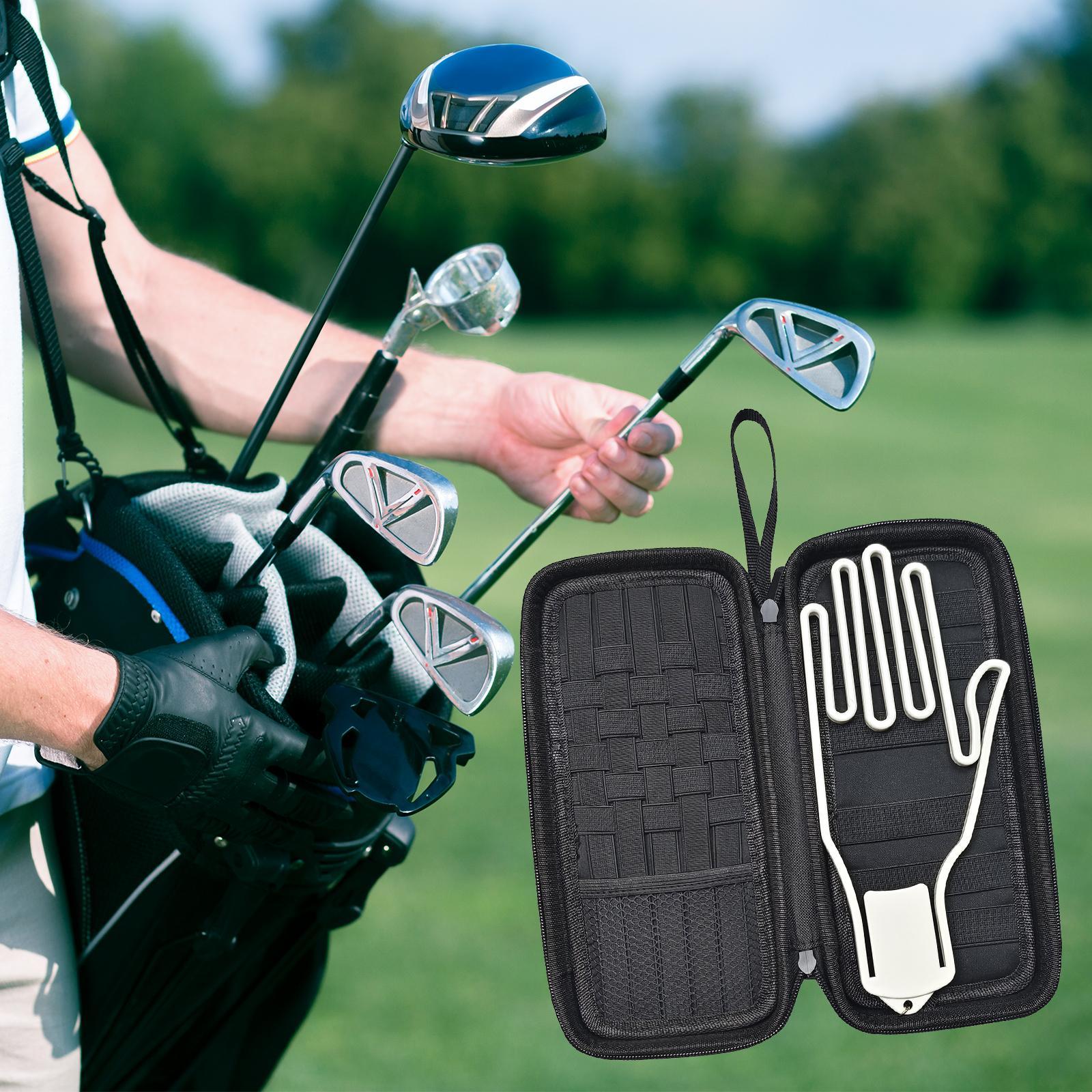 Golf Gloves Holder Golf Glove Case Organizer with Attachable Glove Former Golf Accessories Hard Case Glove Caddie for Phone Ball Markers Tees