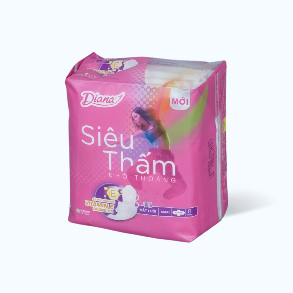 Băng vệ sinh siêu thấm siêu mỏng cánh Diana (8 miếng/gói)