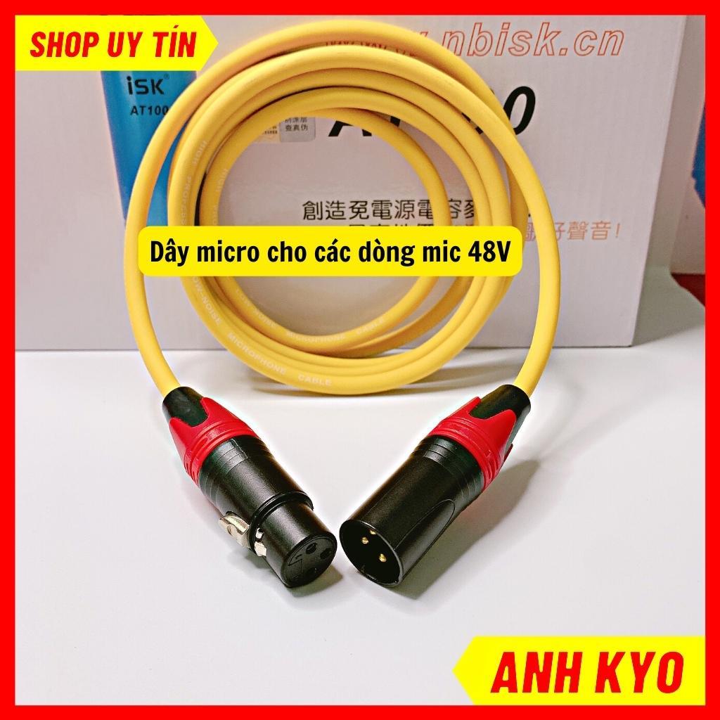 Dây micro canon 2 đầu đực cái xlr sử dụng vật liệu pvc cao cấp dài 2 mét loại tốt lõi đồng