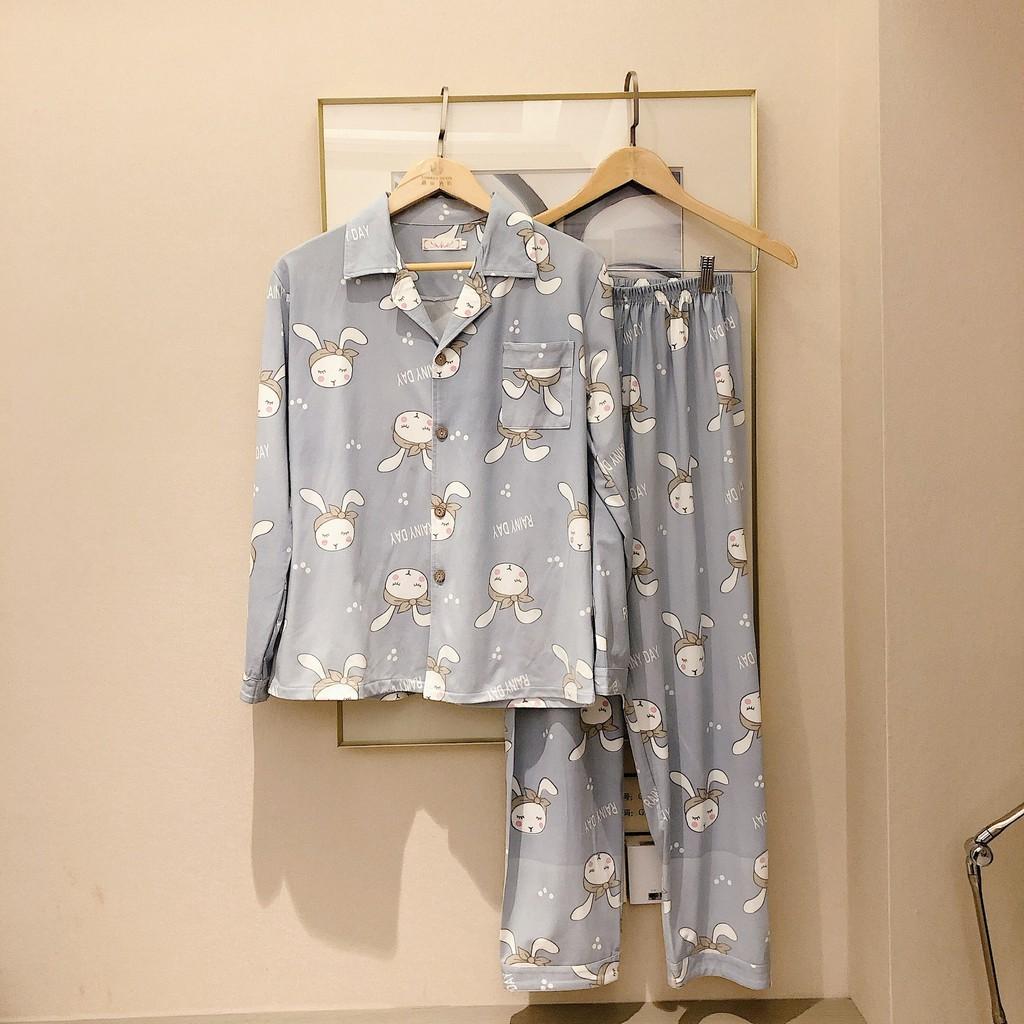 Pijama- Bộ Ngủ Nữ cotton áo dài quần dài BNNDQ07