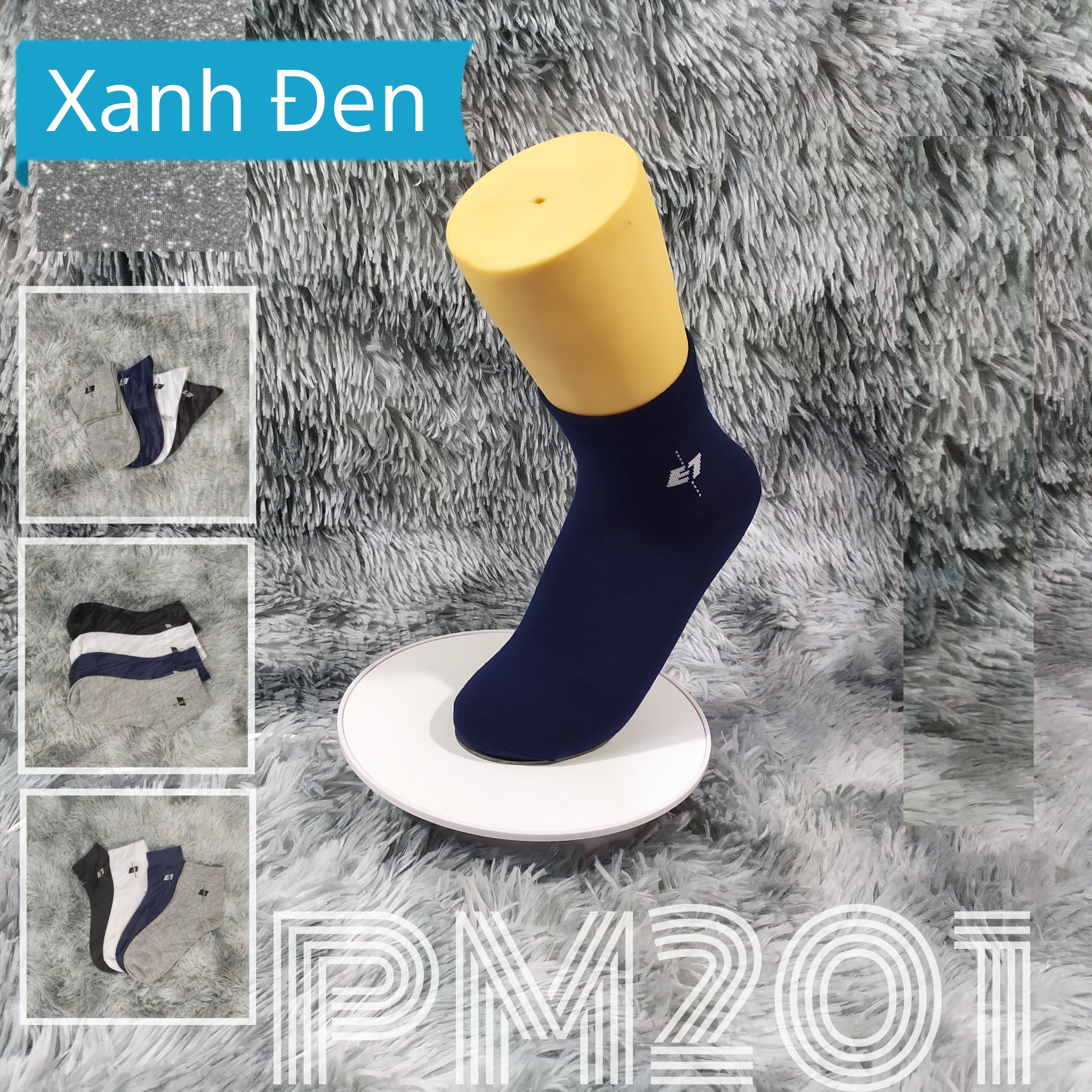 Tất Vớ nam cổ trung trơn AS-PM201. 4 màu: Trắng, đen, xanh, xám. dày dặn, mềm mại, kháng khuẩn khử mùi, không hôi chân.