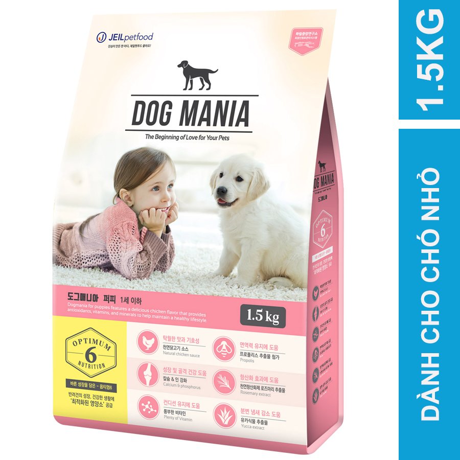 Thức ăn hạt cho chó nhỏ DOG MANIA PUPPY 1.5KG