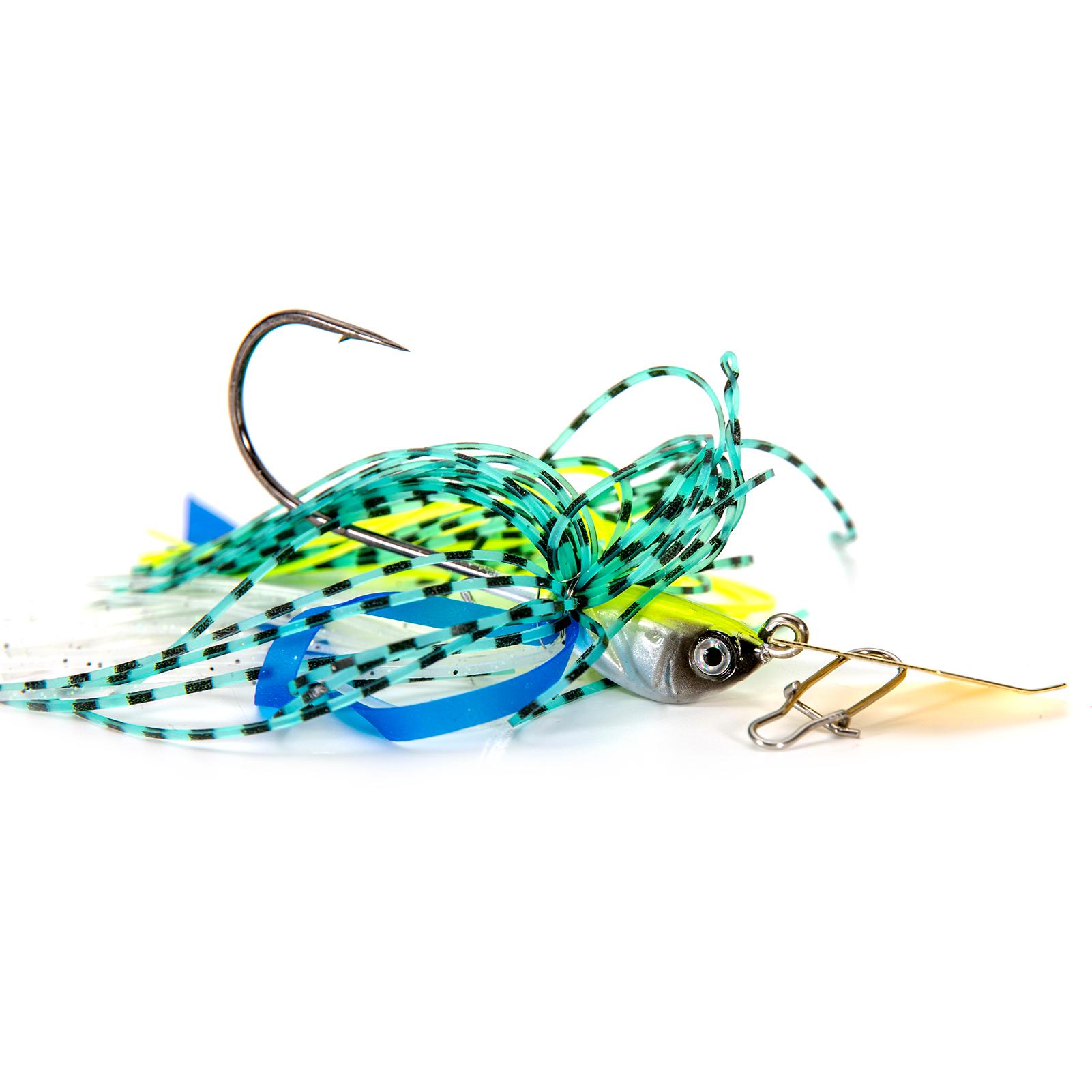 10g Bladed Jig Fishing Lure Spinner Bait Squid Lure Silicone Skirt with Hook