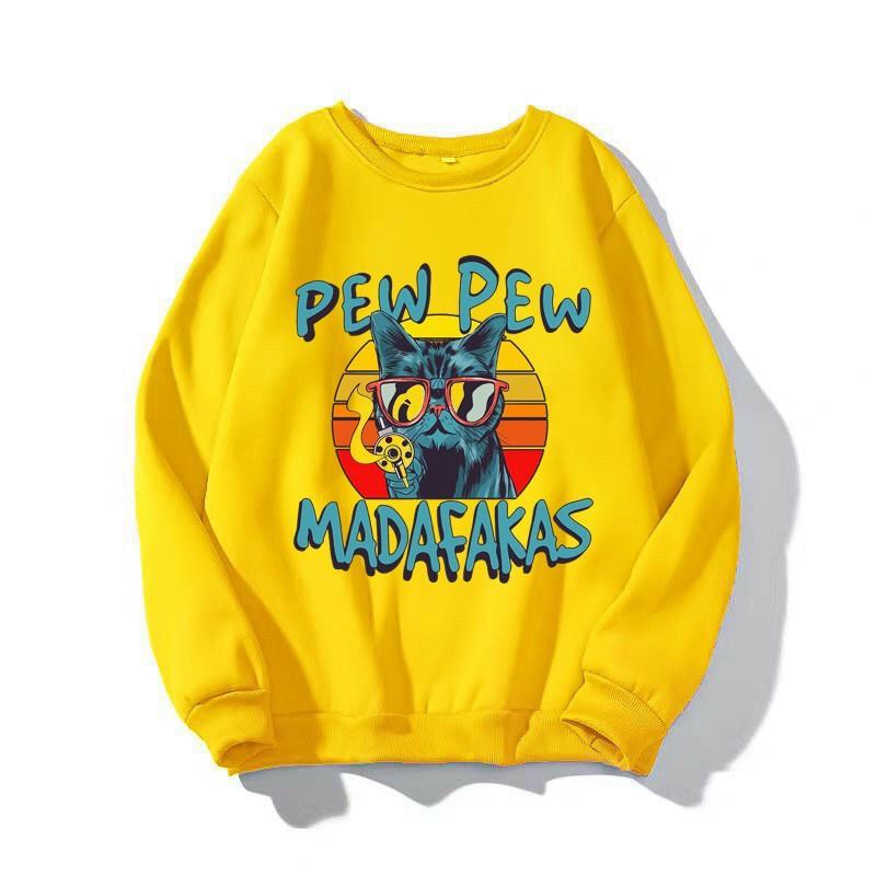 Áo sweater nam nữ in hình PEW PEW dễ thương, chất nỉ dày dặn, hợp làm áo cặp - DS124