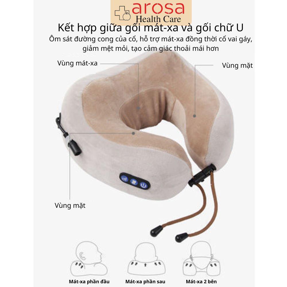 Gối Mát-Xa Cổ Vai Gáy Chữ U, Mát-xa Hồng Ngoại, Giúp Giảm Đau Nhức, Hỗ Trợ Trị Liệu, Bảo Hành 12 Tháng