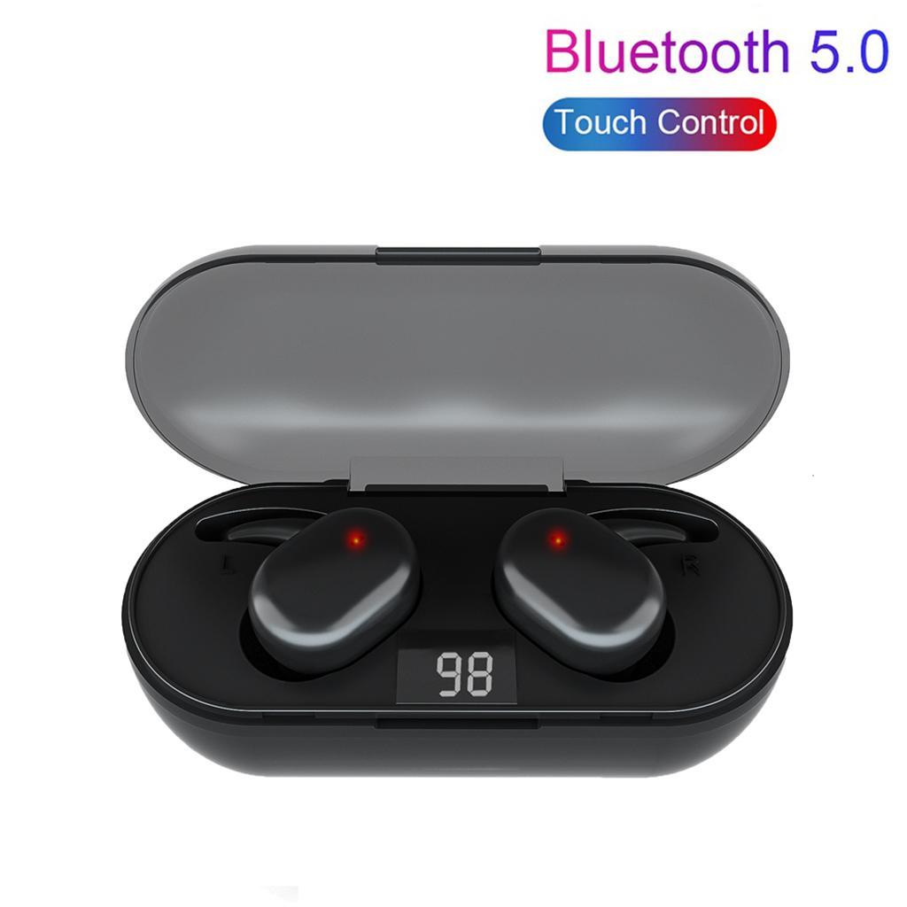 True Wireless Bluetooth 5.0 Earphones Smart Touch Control Earbuds Black